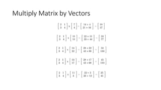Multiply Matrix by Vectors
 