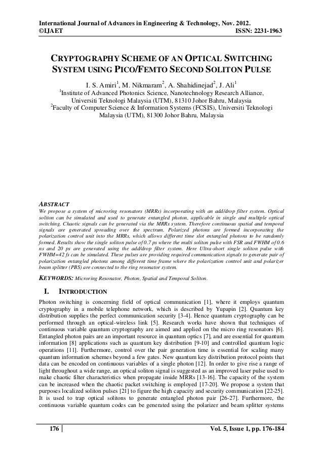 Cryptography Scheme Of An Optical Switching System Using - 