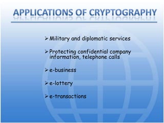 Encryption operates on plaintext using the encryption key and the modulus to produce cipher text