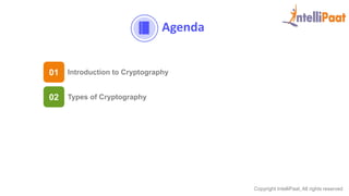 Copyright IntelliPaat, All rights reserved
Agenda
02 Types of Cryptography
01 Introduction to Cryptography
 
