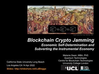 Blockchain Crypto Jamming
Economic Self-Determination and
Subverting the Instrumental Economy
California State University ...