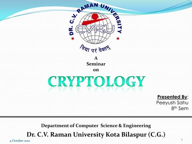 An Introduction to Cryptology | PPT