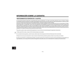 INFORMACIÓN SOBRE LA GARANTIA
12-5
12
 