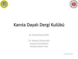 Kanıta Dayalı Dergi Kulübü
Dr. Cevat (Tzevat) Tefik
T.C. İstanbul Üniversitesi
İstanbul Tıp Fakültesi
Üroloji Anabilim Dalı
11.06.2014
 