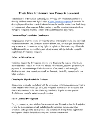 Token Pdf Crypto Token Development: From Concept to Deployment | PDF
