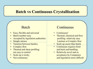 Flow, Crystallisation and Continuous Processing | PPTX