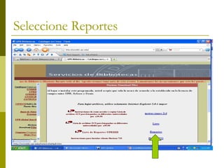 Seleccione Reportes 