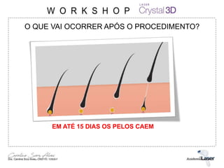 O QUE VAI OCORRER APÓS O PROCEDIMENTO?
EM ATÉ 15 DIAS OS PELOS CAEM
 