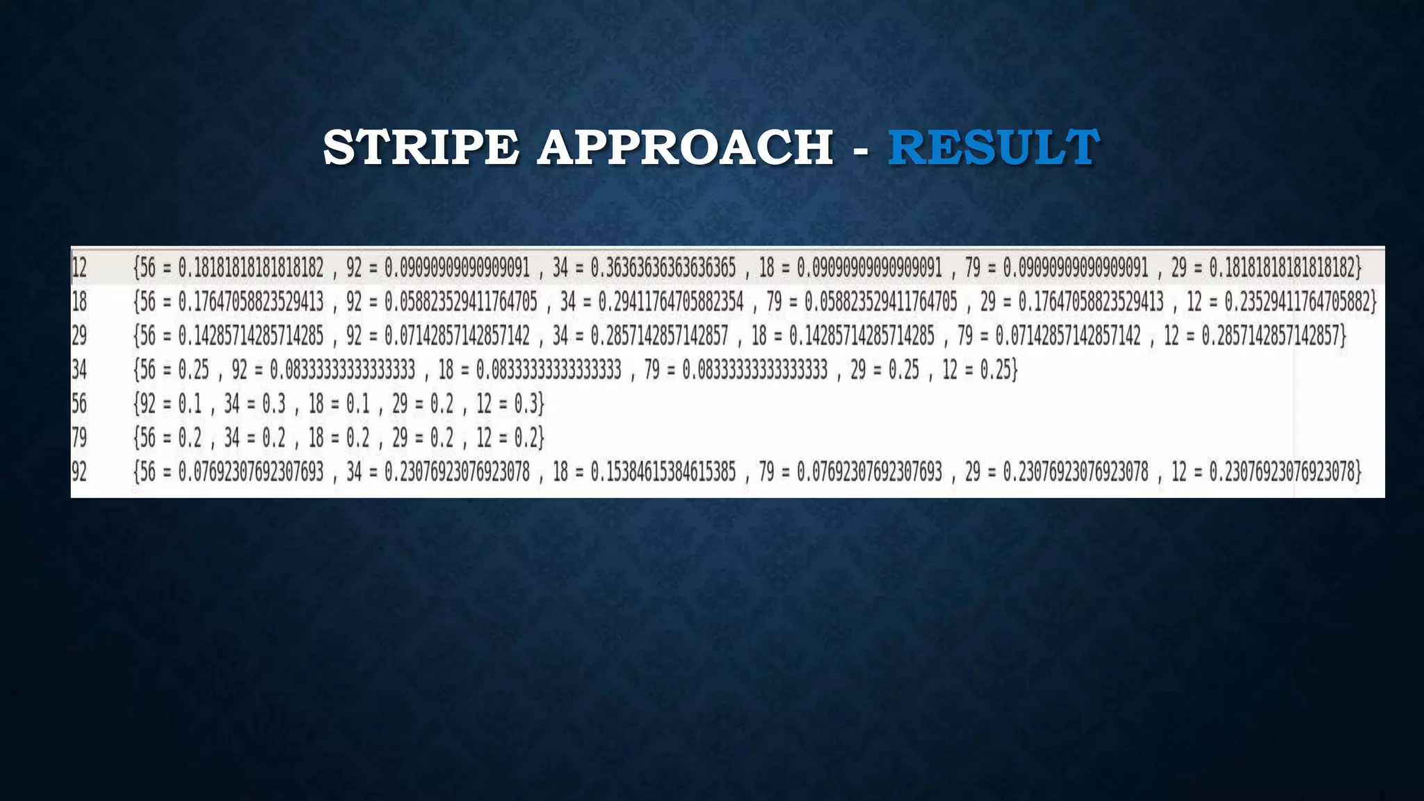 STRIPE APPROACH - RESULT
 