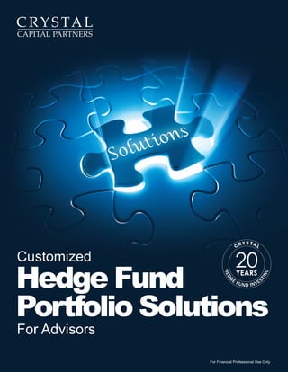 Customized

Hedge Fund
Portfolio Solutions
For Advisors

For Financial Professional Use Only

 