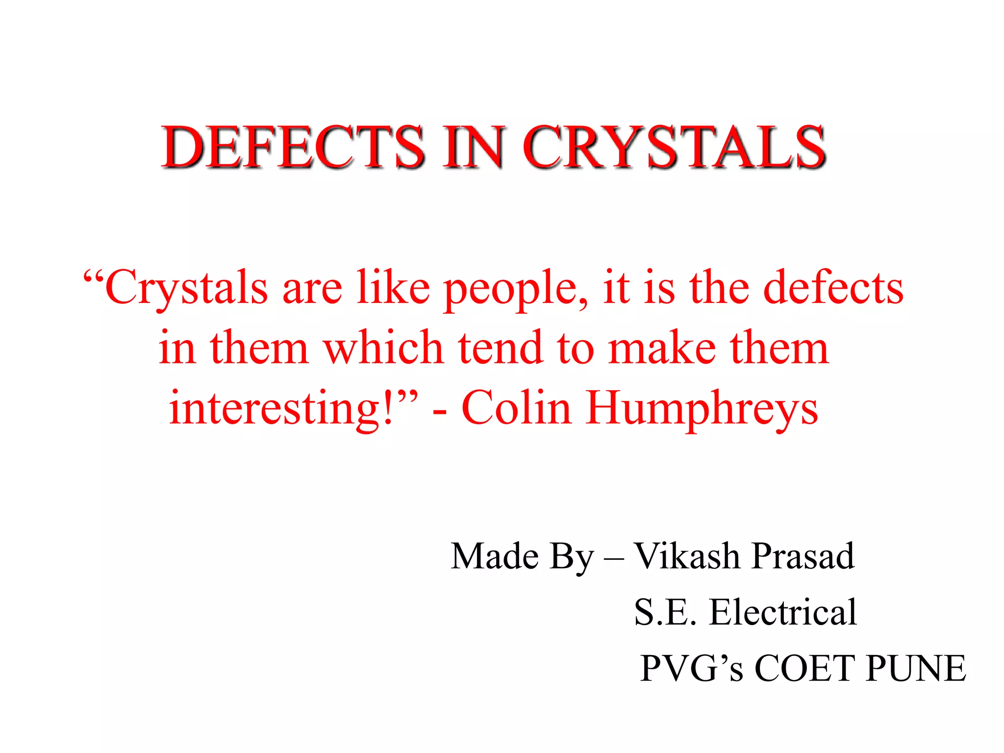 Crystal Defects PPT