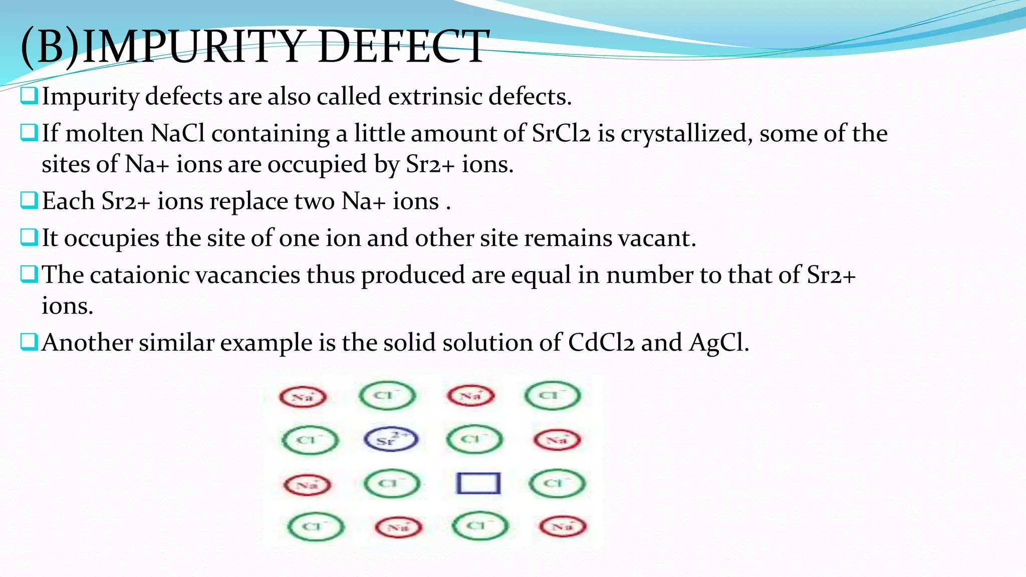 Unspecified Impurity Example Crystal defect and significance | PPTX