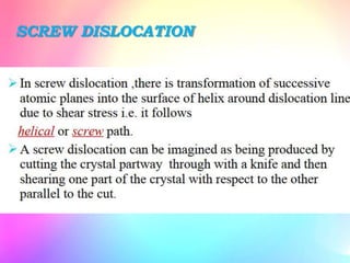 SCREW DISLOCATION
 