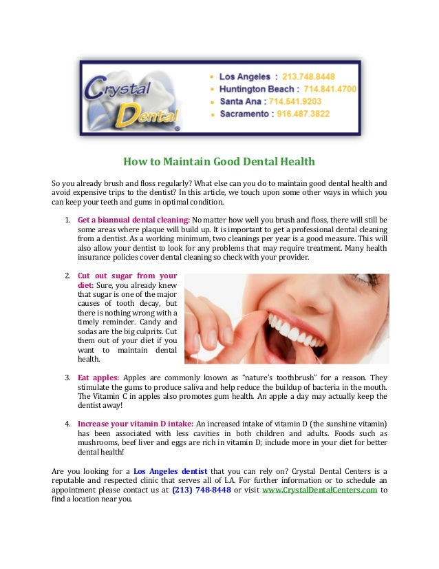 How To Maintain Good Dental Health