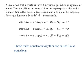 Crystal Diffraction part 1 solid state physics | PPTX