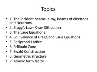 Crystal Diffraction part 1 solid state physics | PPTX
