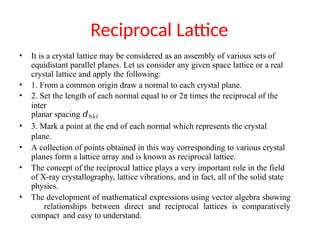 Crystal Diffraction part 1 solid state physics | PPTX