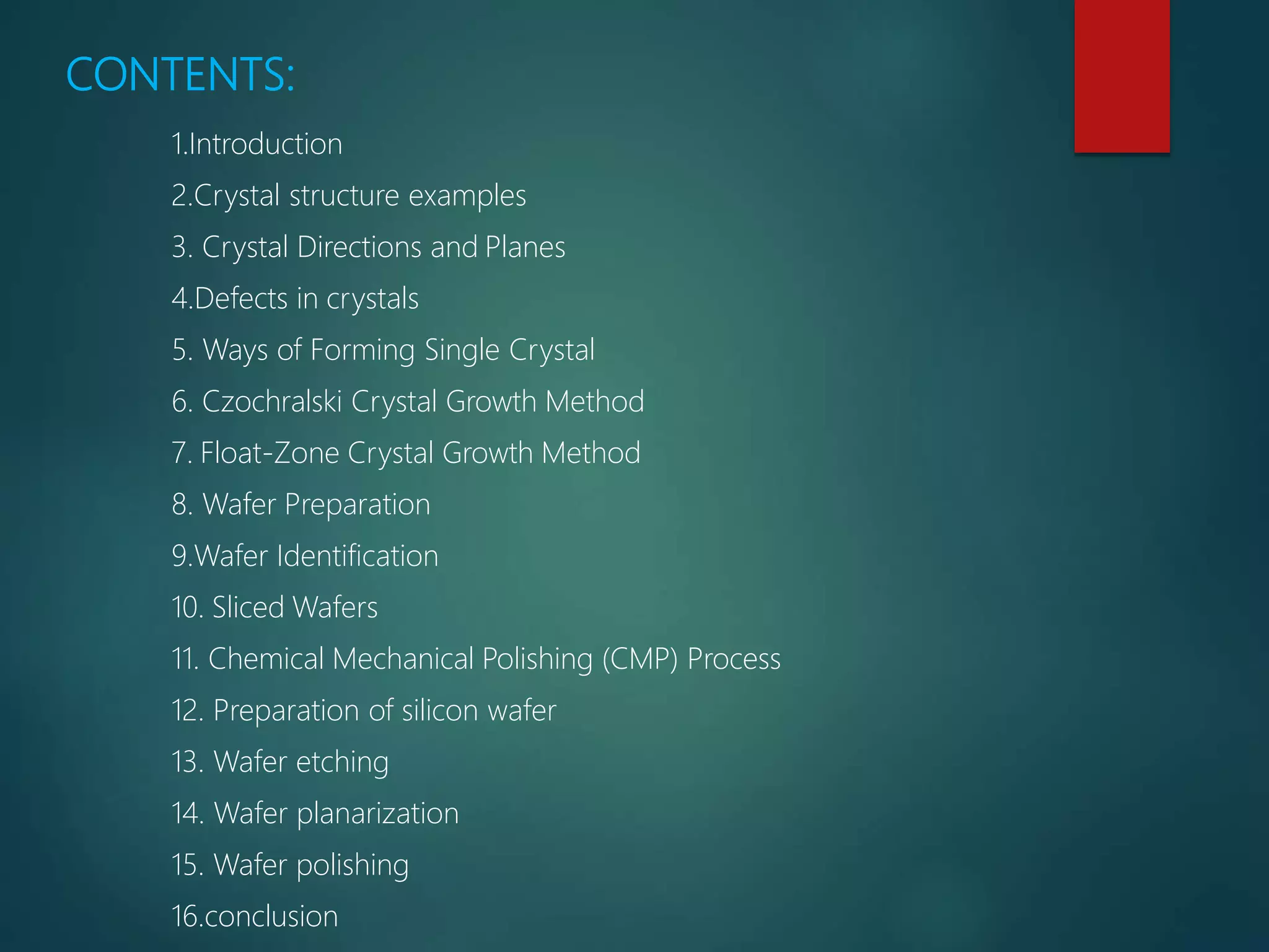 Crystal growth and wafer preparation | PPTX