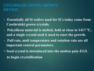 Crystal growth and wafer preparation | PPTX