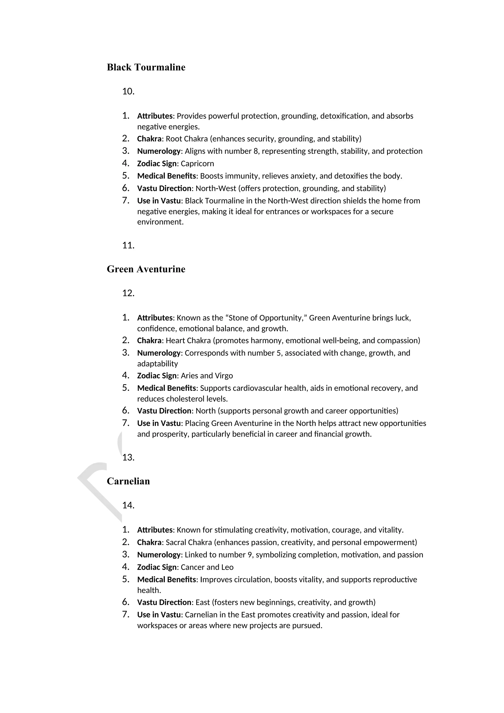Crystal Guide with Attributes, Uses, Vastu Directions, and Chakra ...