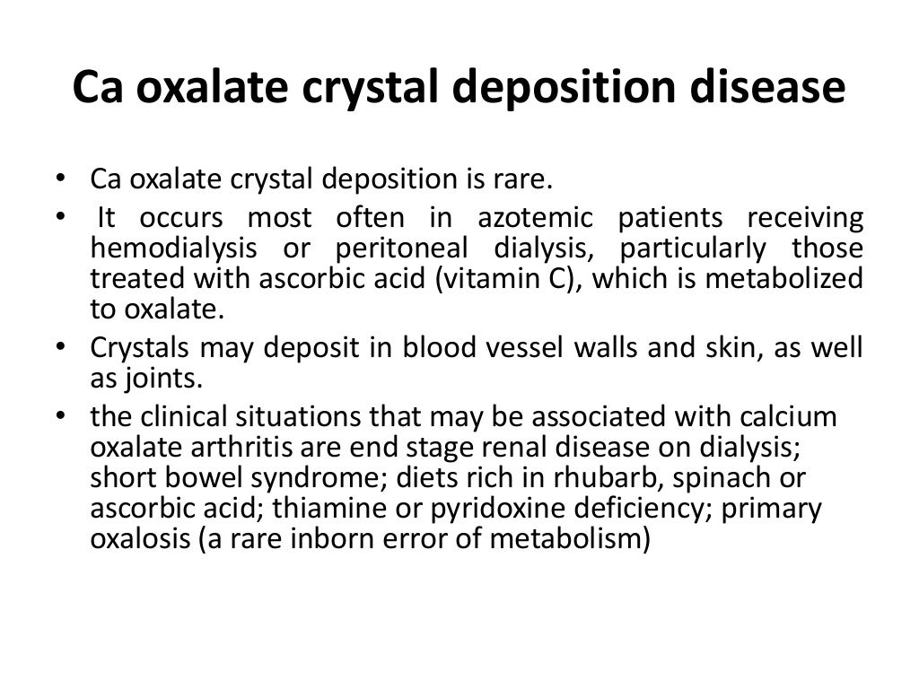 Crystal induced arthropathy