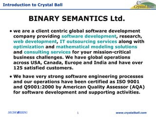 BINARY SEMANTICS Ltd.  ,[object Object],[object Object],www.crystalball.com 