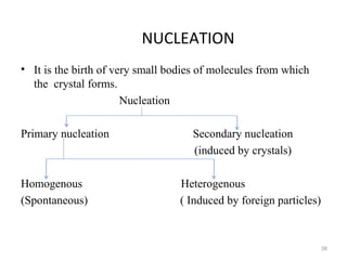 Nucleation Examples Crystallization and its types-Process Chemistry | PPTX