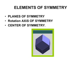 •Interfacial angle
we define the interfacial angle between two crystal
faces as the angle between lines that are perpendicular
to the faces. Such lines are called the poles to the
crystal face. Note that this angle can be measured
easily with a device called a contact goniometer.
 