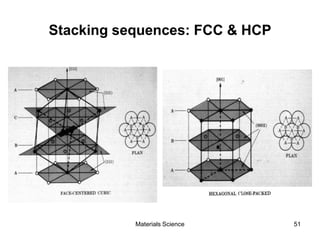 Stacking sequences: FCC & HCP
51Materials Science
 
