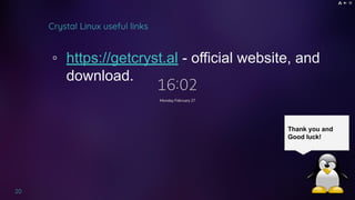 CrystalOS Linux introduction. Lets see how it looks. | PDF