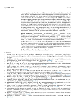 Research progress and development projpects of enhance Gan HEMTs | PDF