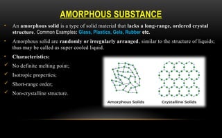 CRYSTALS SYSTEM AND AMORPHOUS SOLIDS PPTX | PPTX