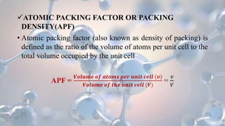 Crystal structure | PPTX