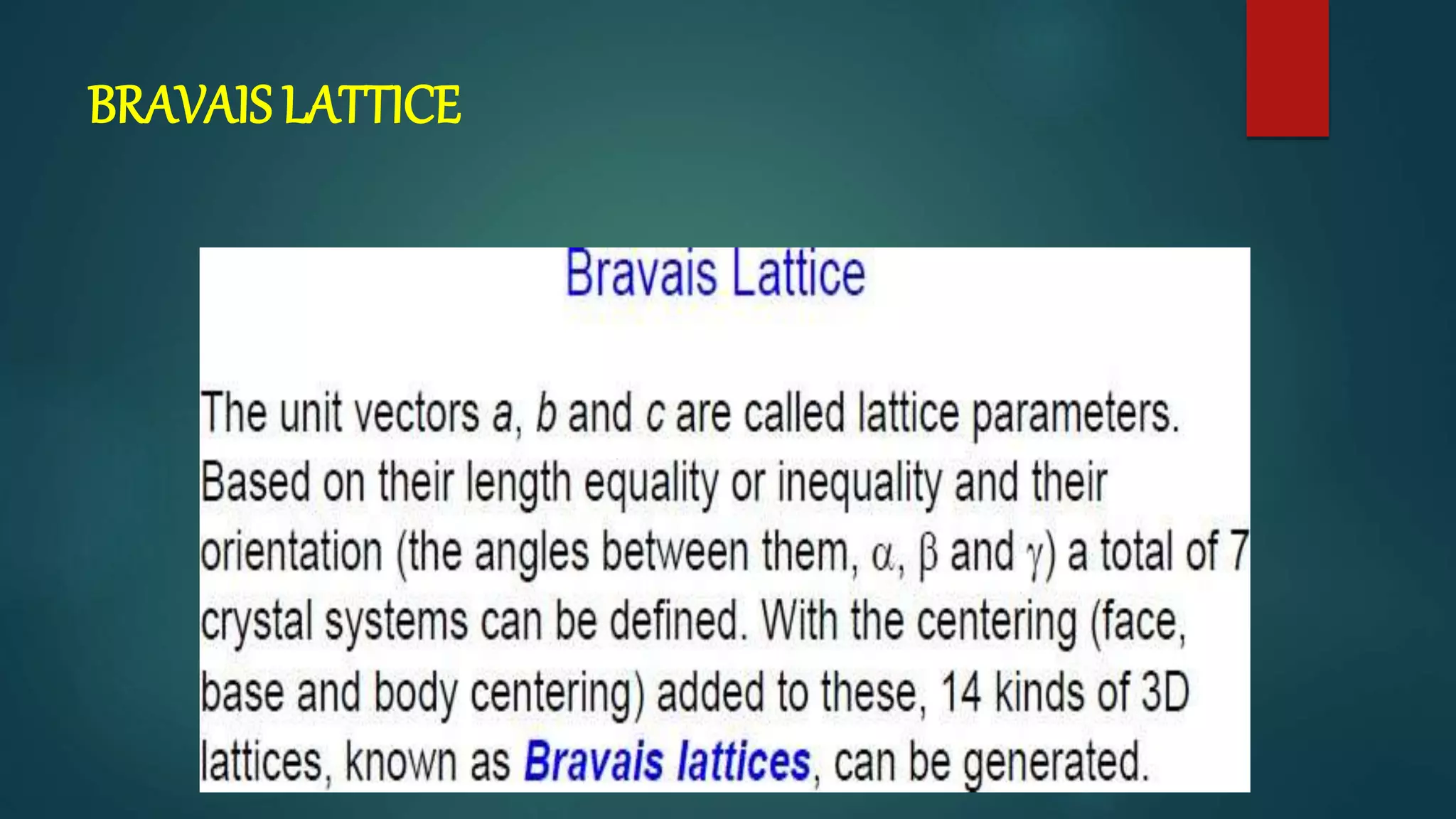 BRAVAIS LATTICE