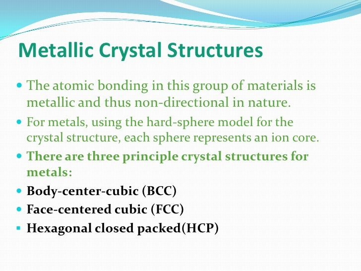 Crystal structure of metal