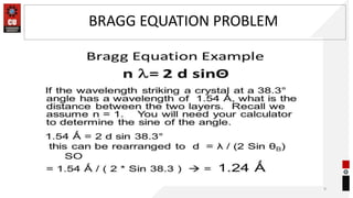 9
BRAGG EQUATION PROBLEM
 