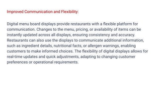 Digital menu board display for restaurants | PDF
