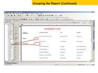 Grouping the Report (Continued)
 
