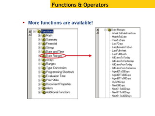 Functions & Operators
 