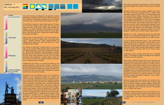 0
5
10
20
15
30
25
2014 - CAMINO VASCO INTERIOR
11:15. Bus
DIA 2 de maig (DV)
JORNADA 7
Com deia Antonio (l’alberguer de guàrdia a Haro)
passada una pujada inicial, tot és pla. Es tarda un
xic a arribar a la pujada; després hi ha una petita
vall entre mig. I tota la resta, efectivament, és pla.
Surto d’Haro negre nit, més d’hora que mai. Hi hau-
rà un bar? Els visibles i els vistos ahir no, però en
trobo un ben a prop. Cafè i pasta, les pastilles bà-
siques i al carrer. Carretera fins passat el Parque
Félix Rodríguez de la Fuente (Poza de la Sal, Bur-
gos, 14 de març de 1928 – Shaktoolik, Alaska (USA),
14 de març de 1980).
Cap al nord, al meu darrere, hi ha unes bones nu-
volades, per davant és tapat, però no sembla gran
cosa, i alguna clariana. Entro definitivament en
l’àmbit de la vinya, tot i que aquí deu ser el límit
occidental de la Rioja.
Poc abans de Zarratón, mentre baixo a una petita
vall, un arc de Sant Martí penja sobre l’horitzó -so-
bre Santo Domingo-, com si fos la bandera d’arriba-
da. Entre tanta meditació transcendental m’atrapa
la pluja que ve de darrere, però allà mateix s’acaba.
Per ara. Com tants poblets, res de res; una tossa
immensa amb campanar i quatre cases. Camí en-
llà, de tant en tant es veu alguna clapa assolellada,
però en general està tot tapat.
A Madrid de los Trillos, a l’alçada de Cidamón, uns
gossos estacats i xics borden i salten, mentre un
altre plenament dominguero vol fer-la més sonada.
Surten els habituals amos que ronden per allà a co-
municar-me que no hace nada. Sabessin la gràcia
que em fan a aquestes alçades.
Finalment prop de Bañares surto a la carretera i
apareix el sol, escanyolit darrere els núvols. Cal
creuar el poble, allargassat, metre la carretera tom-
ba a la dreta. Ni rastre de cap bar. Finalment veig un
carter repartint. Com aquest no ho sàpiga anem bé.
Allá, en la tienda. Tiene que subir un piso. Pregunto
a la botiguera i m’envia cap a dalt per la porta del
costat. El bar és immens, una gran sala, antiga i
quasi sense taules, amb una llarga barra i finestres
a cada extrem. Una noia morena surt de darrere. En-
trem en la negociació de què hi ha (res a la vista) i
de què podria haver-hi. Imaginació no massa, bona
voluntat si. Acabem amb un original acord: truita
de xoriço. Ja se sap, els xoriços solen destacar pel
ous que tenen. Una canya de cervesa i més tard un
tallat.
Més enllà d’aquestes normalitats, la noia es passa
el temps fregant els mobles. Tot lluu com una pate-
na.
Darrere la barra hi ha un espai dedicat als herois
de l’amo. On altres tindrien Franco o algun sant,
aquests hi tenen el Che, Fidel i un desconegut (pot
ser José Antonio? Massa contrast, no?), També hi
ha una frase sense signar: ¿De qué te sirve tener di-
nero, trabajo y estabilidad, si con eso no consigues
la felicidad? Més tard treu el cap l’amo (?), explica
que és de Tolosa i que d’aquí a pocs dies obren un
bar nou a baix al carrer i que tancaran aquest. Xerro
amb la noia, que té cara d’immigrant. És romanesa;
ara resulta que també hi ha romaneses morenes!
Jo la feia d’algun racó d’Amèrica. Abaix hi ha el fill
(segur!). També morè, també neteja: frega el terra.
Reprenc el camí, perdent-me entre els diferents
carrers de la sortida per fotografiar l’església. Tot i
l’espai, és tan voluminosa que no em cap a la foto.
A la fi la fletxa groga del carall, i uns revolts fins
enfilar la recta un cop passat un túnel sota el tren.
Dues dones surten a caminar; m’avança un paio a
pas fort. S’aniran perdent pel camí. Cereals, horts
familiars, colza i algun conreu desconegut, voregen
el camí. Es posa a ploure. Surt el sol. Torna a plou-
re. Sol. Núvol.
Finalment arribo a Santo Domingo de la Calzada
(SDC). I la calçada és plena de pelegrins procedents
d’Azofra, pel camí francès.
Està núvol. Podria tornar a ploure. Un cop aquí, no
vull encantar-me fins saber els horaris dels busos.
Pregunto a un paleta per l’estació i m’indica on és.
Hi ha un bon tros. Quan arribo (11:15 h) veig que no
hi ha finestra de venda a la glorieta de vidre que fa
d’estació. Hi ha un conductor que puja al seu bus i
li pregunto per si hi ha algun bus cap a Logronyo. El
de atrás, que sale ahora. Cony! Corro cap allà. Està
arrencant, ja porta un parell de metres de marxa.
S’atura, carrego motxilla al maleter i cap a Logro-
nyo! Quina xamba!
Ran de carretera fan una autovia, tot en obres. Pas-
sem per pobles que poc o molt conec de quan vaig
fer el Francès: Azofra (aprop), Nájera, Navarrete.
Veig -ara de dia- l’embassament de la Grajera. Final-
ment Logronyo; gran tomb per carrers i avingudes
fins a l’estació de busos.
Prop de l’estació de busos hi ha la de trens. En un
moment em bescanvien el bitllet del diumenge per
un d’avui per les 14:30. Canvi a Saragossa i a les
7 a Barcelona. Tinc dues hores per perdre. Fi de
trajecte.
SANTO DOMINGO
DE LA CALZADA
HARO
Zarratón
Bañares
6:40 sortidaBBBBBBB
20 21
 