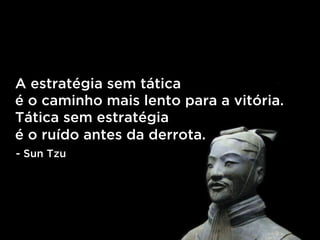 A estratégia sem tática
é o caminho mais lento para a vitória.
Tática sem estratégia
é o ruído antes da derrota.
- Sun Tzu
 