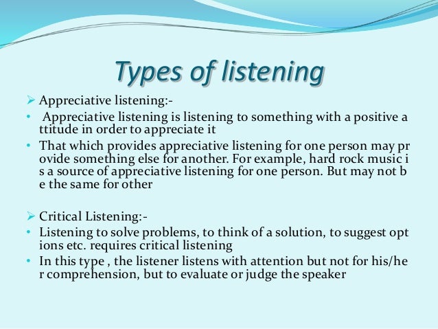 appreciative listening appreciative listening