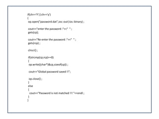 C Password Program Password management | PPTX