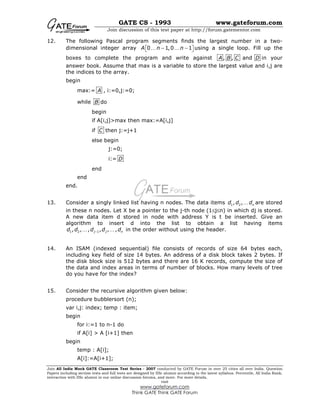 Gate Cs Math Question Gate-Cs 1993 | PDF