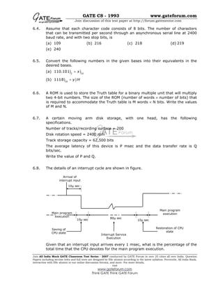 Gate Cs Math Question Gate-Cs 1993 | PDF