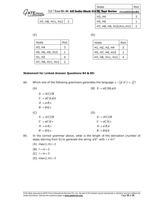 Gate Programme Test Blocks Gate-Cs 2006 | PDF