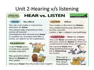 Unit 2-Hearing v/s listening
 