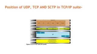 Position of UDP, TCP AND SCTP in TCP/IP suite-
 