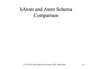 hAtom and Atom Schema Comparison 