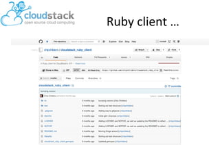 Ruby client …
 